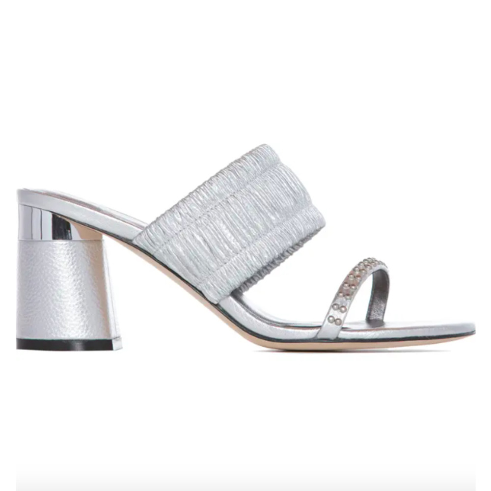 PAIGE Jade Metallic Silver Slide Sandal - Picture 3 of 10